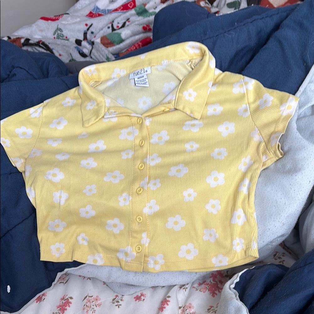 Yellow Floral Button Down Shirt